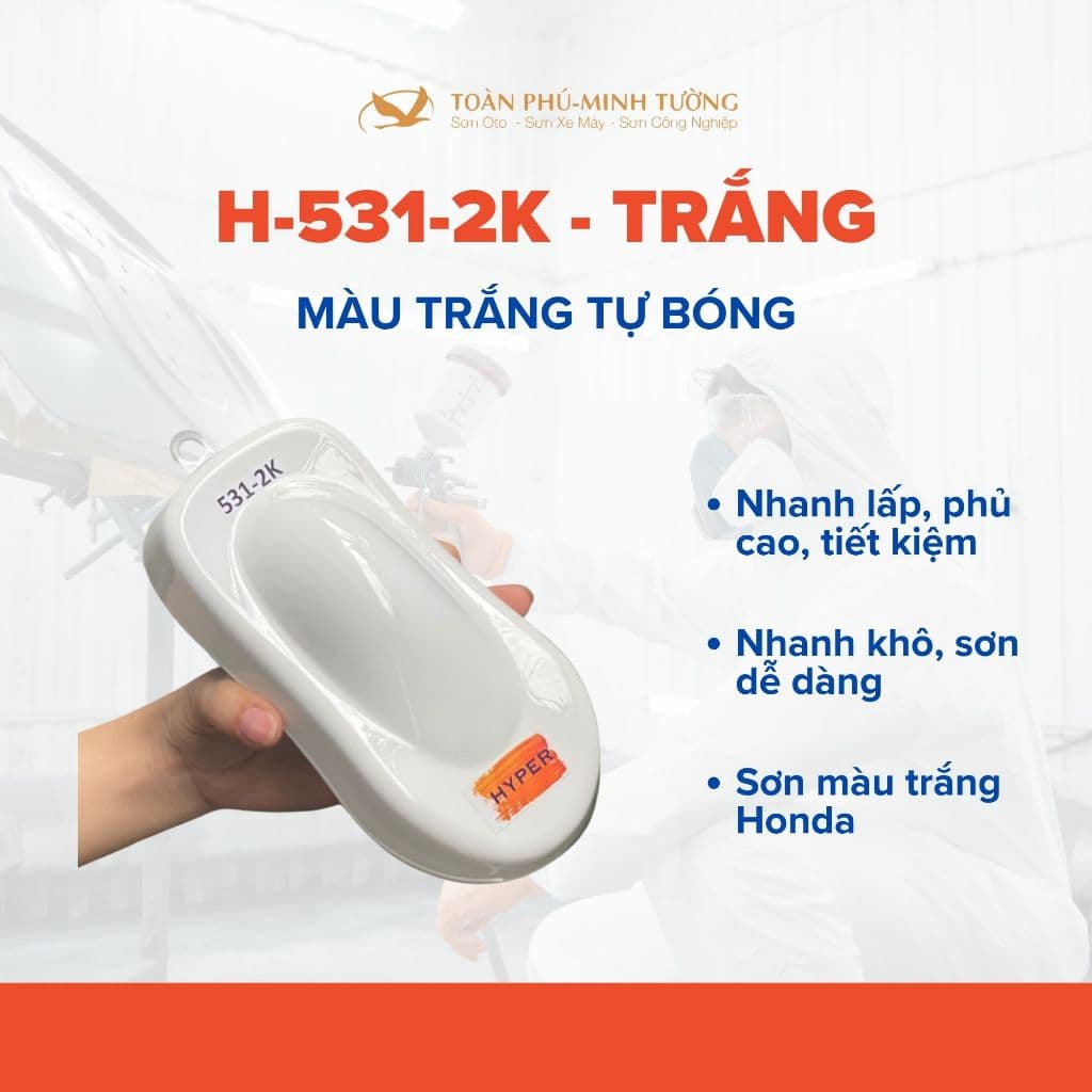 H-531-2K — Màu trắng tự bóng 2K