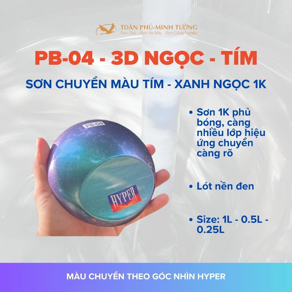 PB-04 — Sơn chuyển màu tím – xanh ngọc 1K