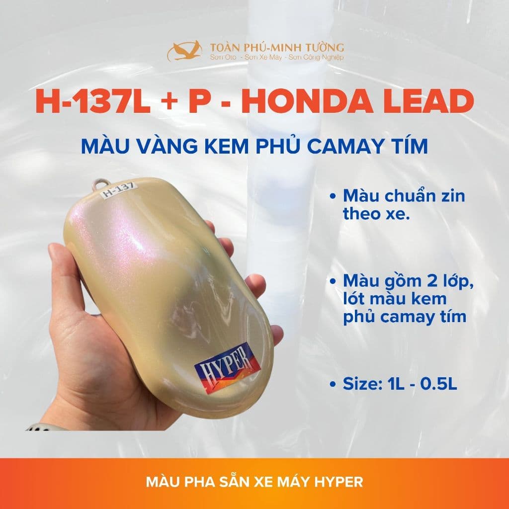 Sơn HYPER SH Mode / Lead vàng kem pha lê tím H-137