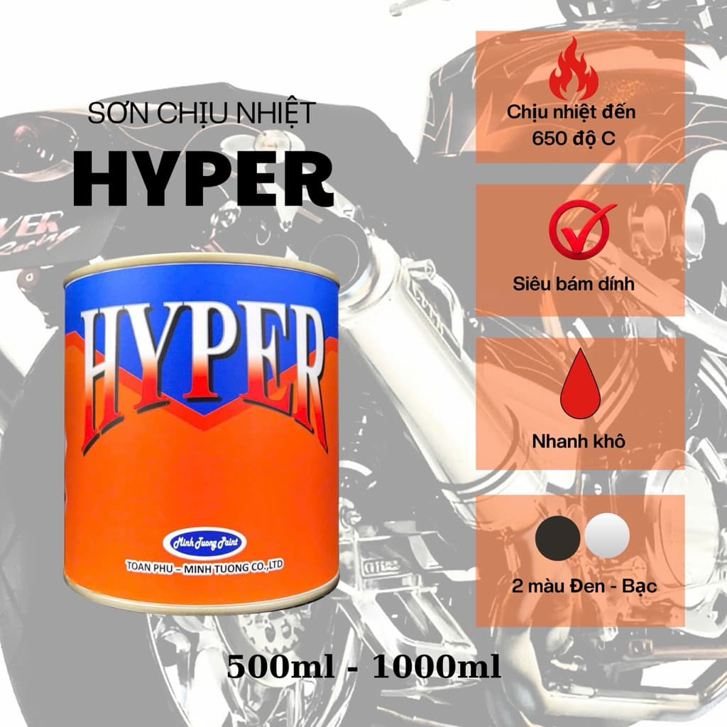 Sơn chịu nhiệt 600°C (đen / bạc)