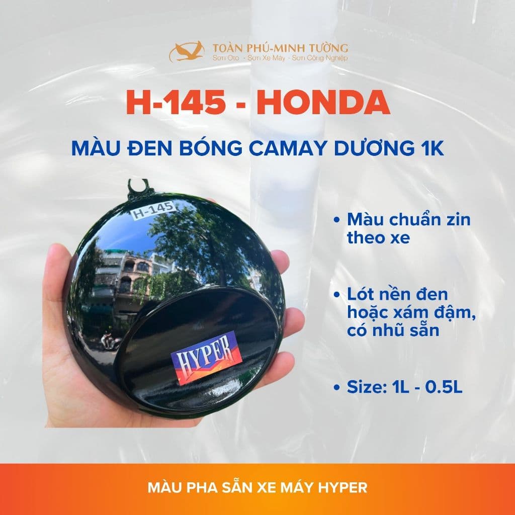 H-145 — Màu đen bóng camay dương 1K