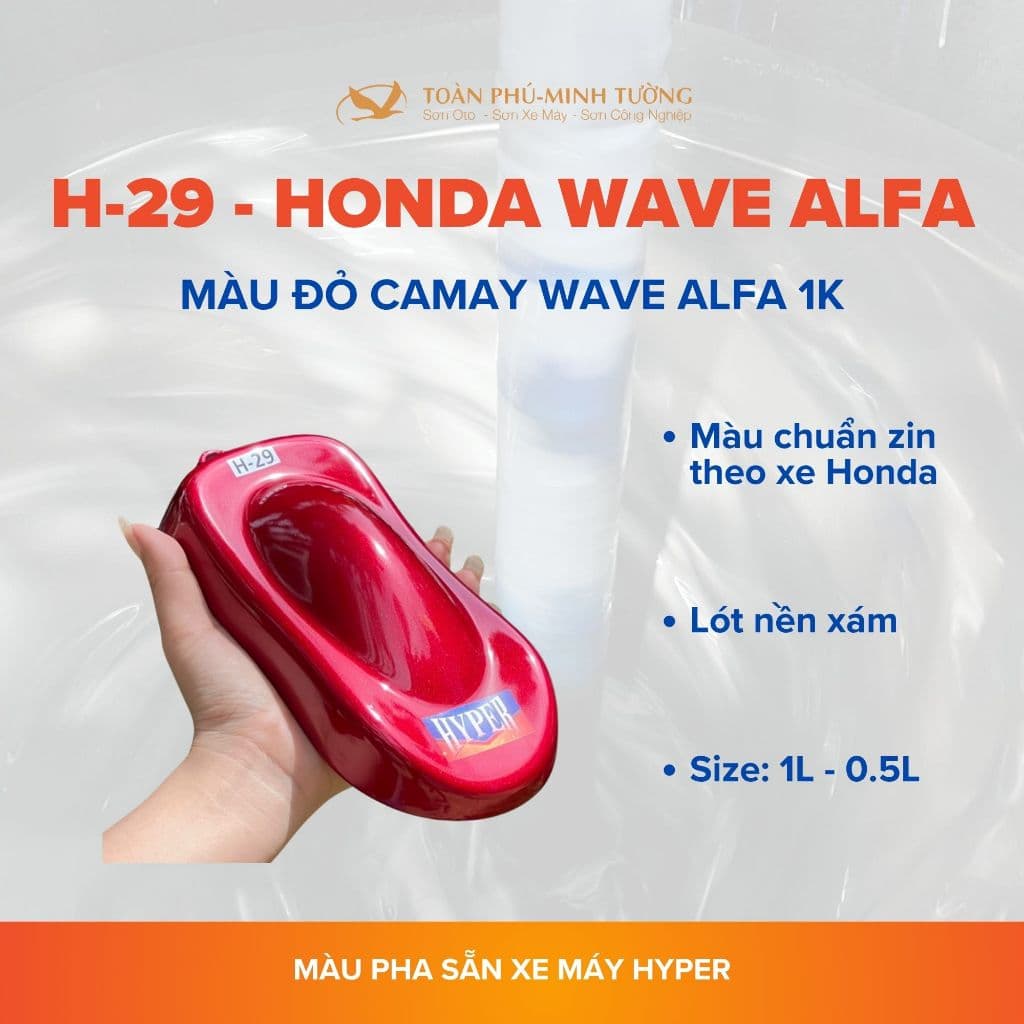 H-29 — Màu đỏ camay Wave Alfa 1K