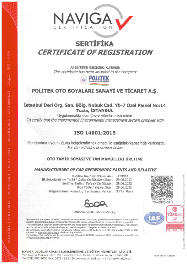 Chứng nhận sản xuất theo tiêu chuẩn ISO 14001:2015