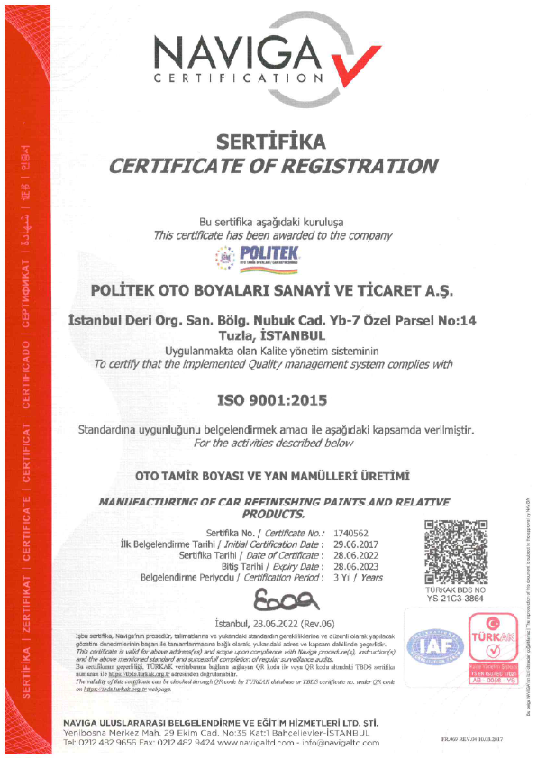Chứng nhận sản xuất theo công nghệ ISO 9001:2015
