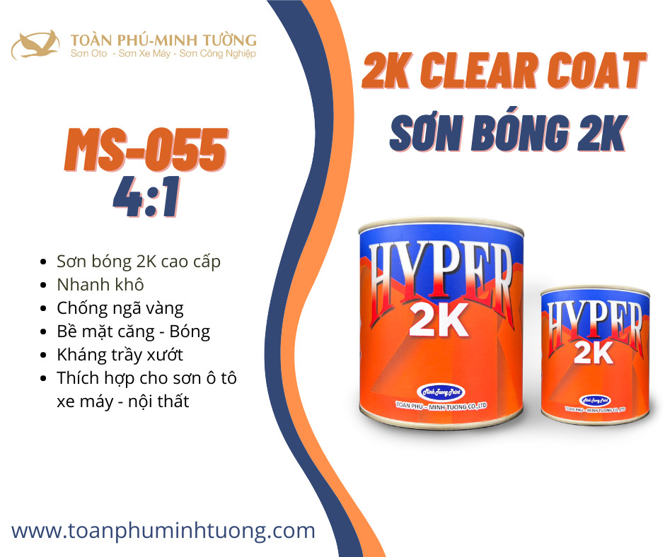 HYPER MS-055 – Sơn bóng 2K 4:1 được sản xuất bởi Toàn Phú – Minh Tường