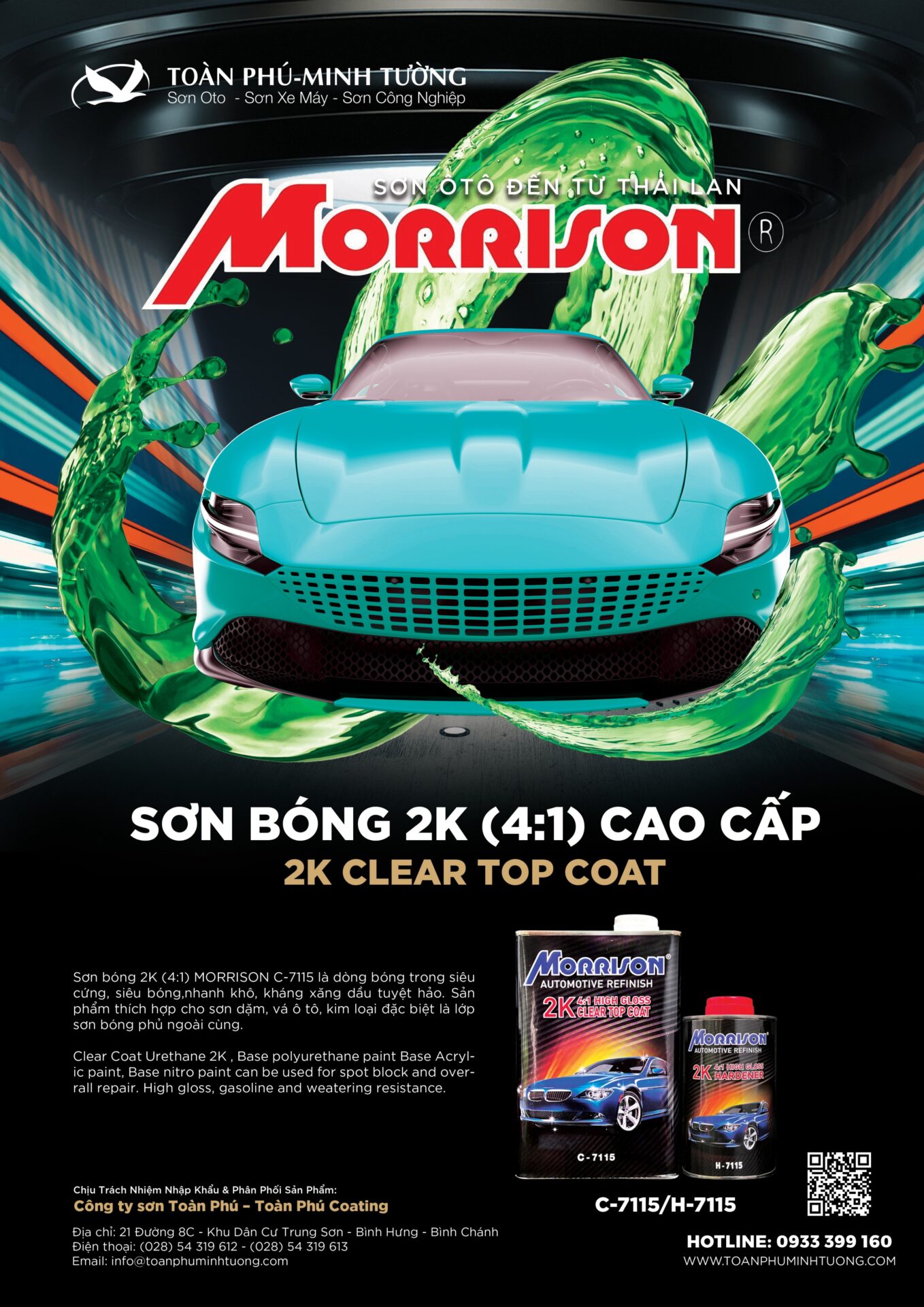 MORRISON MS 2K C-7115 4:1 – Sơn bóng 2K 4:1 nhập khẩu Thái Lan