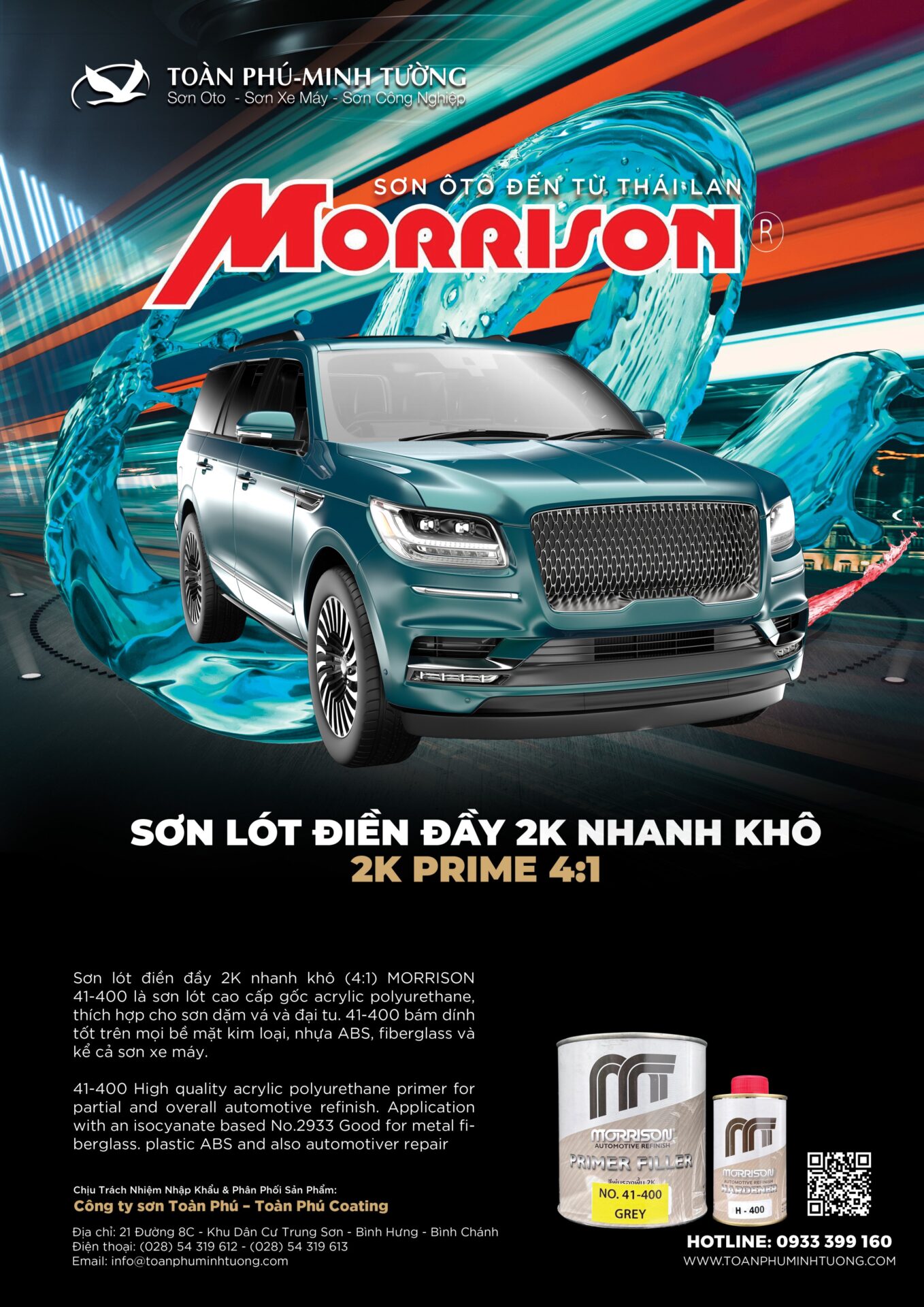 MORRISON 2K H-41-400 – Sơn lót 2K cao cấp phù hợp cho mọi bề mặt